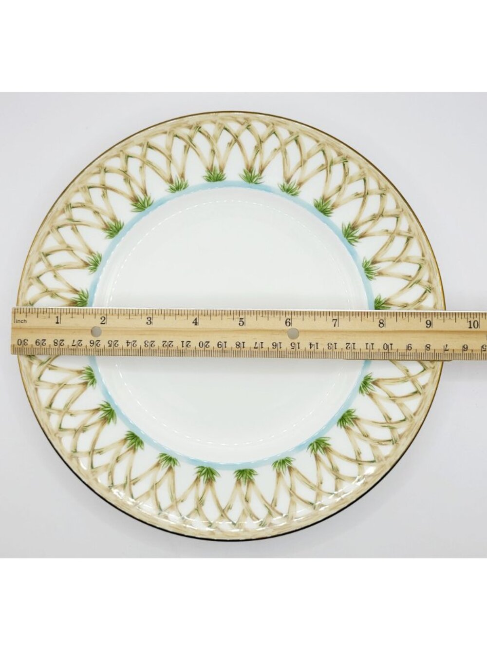 Lenox British Colonial Bamboo Luncheon Plate 9.25" Porcelain Palm Tree - Picture 7 of 7